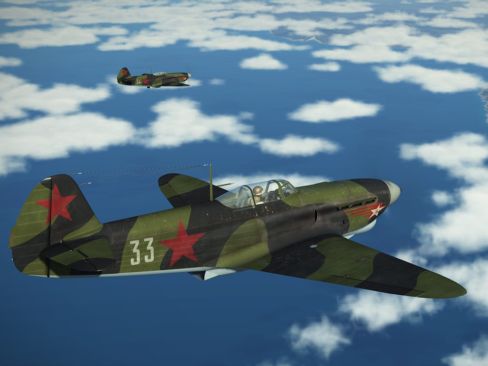Як-1Б, 1943 год. Данные варианты текстур, воссоздающие исторические окраски самолётов, выполнены Максимом Брянским.