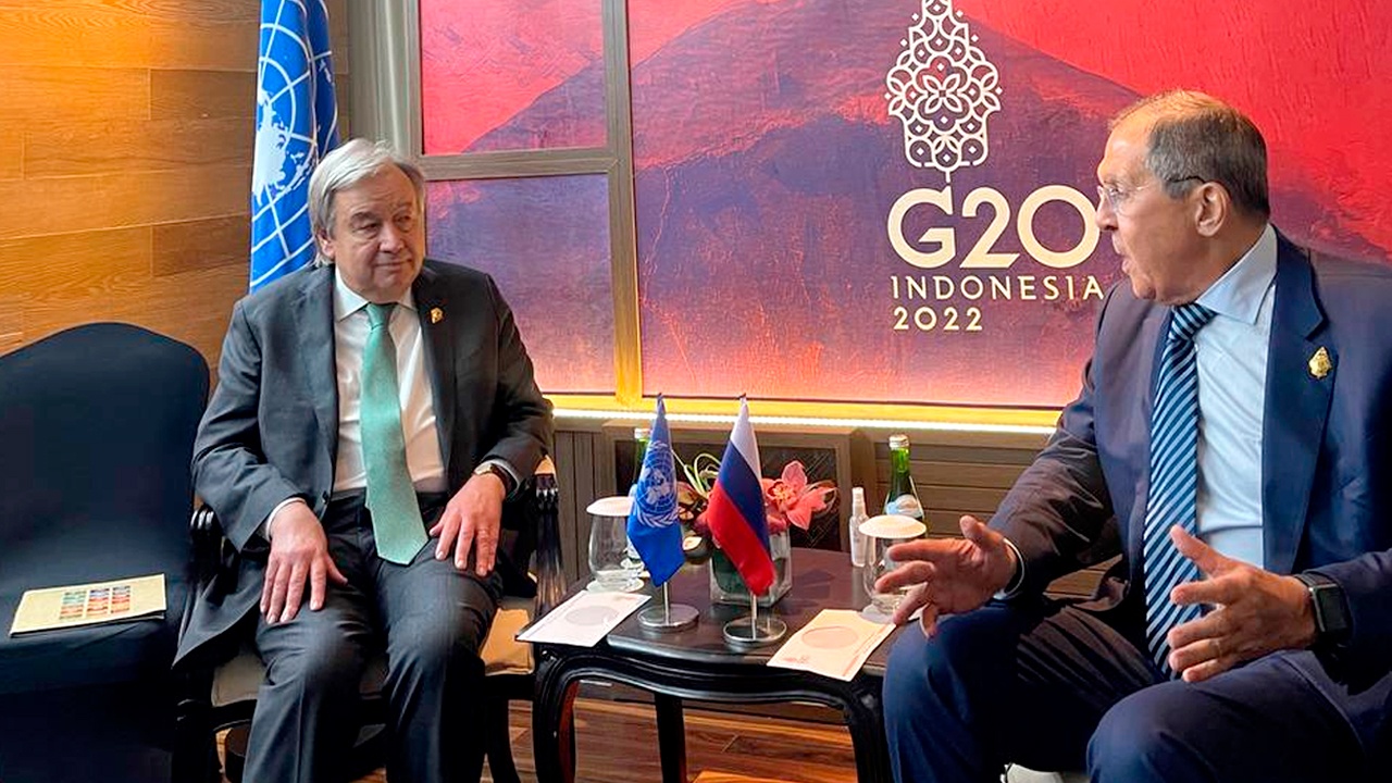 Лавров и Гутерриш проводят встречу на полях G20