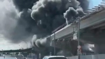 Опубликованы кадры пожара на Каширском шоссе