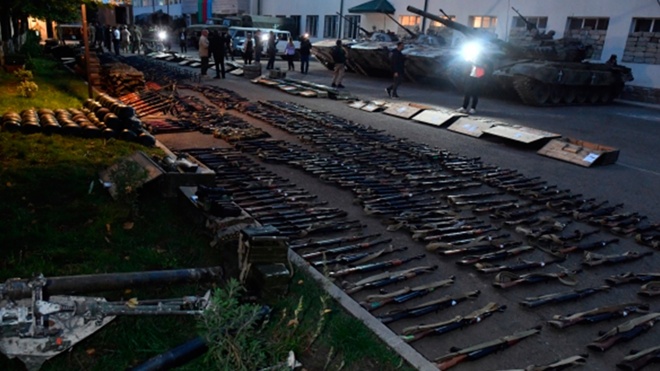 МО РФ: в Карабахе сдали более 7 тысяч единиц стрелкового оружия и один БПЛА