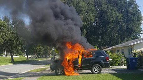 В США из-за взрыва Galaxy Note 7 сгорел автомобиль